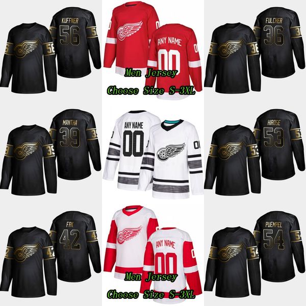 

2019 Golden Edition Detroit Red Wings 42 Martin Frk 54 Matt Puempel 39 Anthony Mantha 53 Taro Hirose 56 Ryan Kuffner 36 Kaden Fulcher Jersey