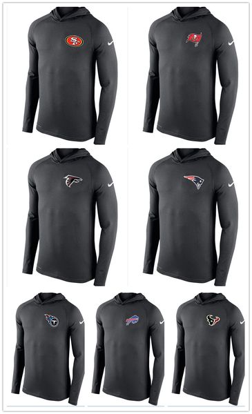 

tampa san bay buccaneer atlanta francisco falcons new 49er england patriot blend performance hooded long sleeve t-shirt navy, Black
