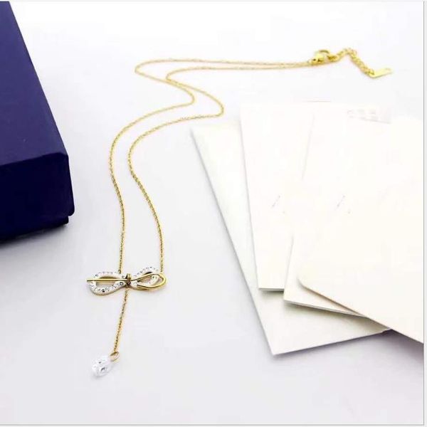 

new rose gold long sweater necklace female clavicle chain ornament, Golden;silver