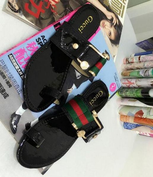 

2019 sandals signature slide luxury fashion mens causal non-slip summer slippers green red green striped sandals for men, Black