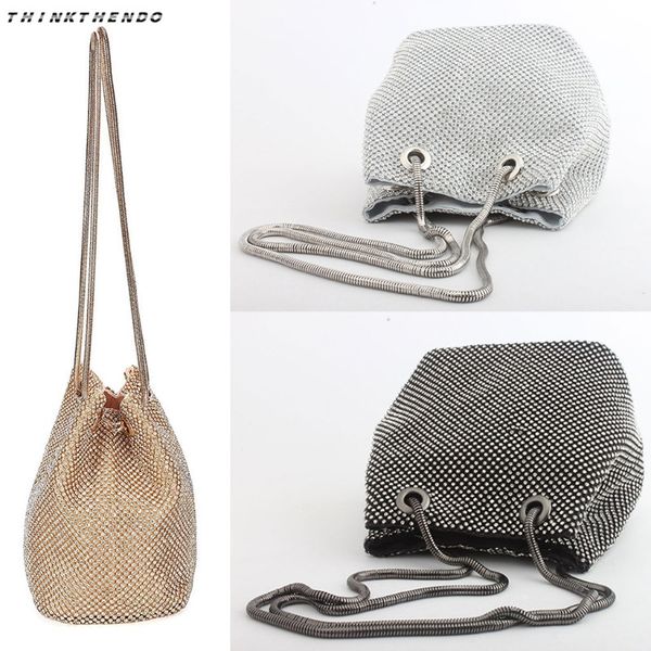 

thinkthendo fashion women's evening shoulder bag bridal lady female elegant clutch party prom wedding rhinestone handbag new hot