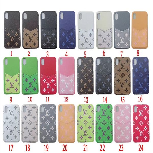 

fashion card slot phone case for iphone x xs max xr 8 7 6 plus bag style printing skin back cases cover, Silver