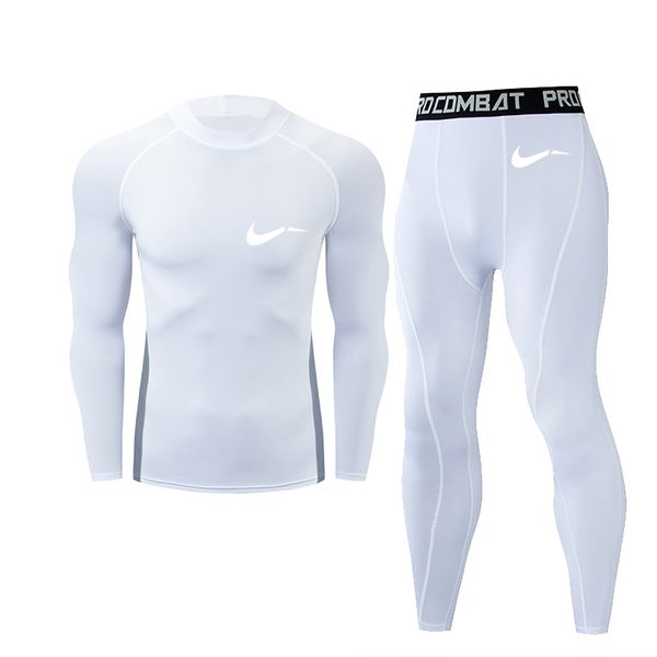 

новой бренд мужского сплошного цвета костюм спортивного фитнес облегающих футболки лосина фитнес спортивный спортивный костюм быстросохнущие