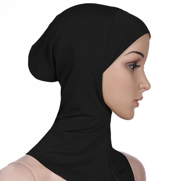 

comfortable solid color soft outdoor quick dry hijab bonnet cap underscarf neck head bonnet hat magic scarves, Blue;black