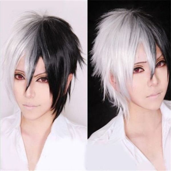 

danganronpa dangan ronpa monokuma short cosplay wig heat resistant hair wigs, Black