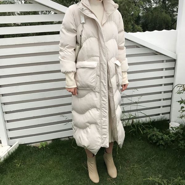 

women elegant autumn thicken parka winer jacket women female coat casual straight pocket long parka outwear parkas, Black
