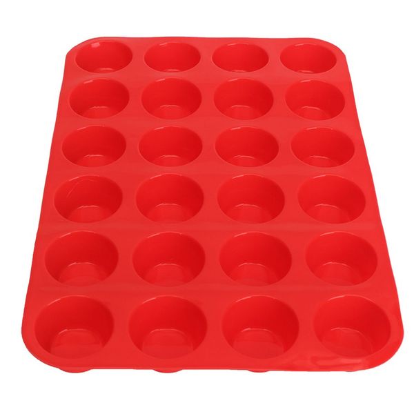 24 Cavity Silicone Cake Moulds Mini Muffin Cup Soap Cookies Cupcake Bakeware Pan Tray Mould Home DIY Cake Tool Mold
