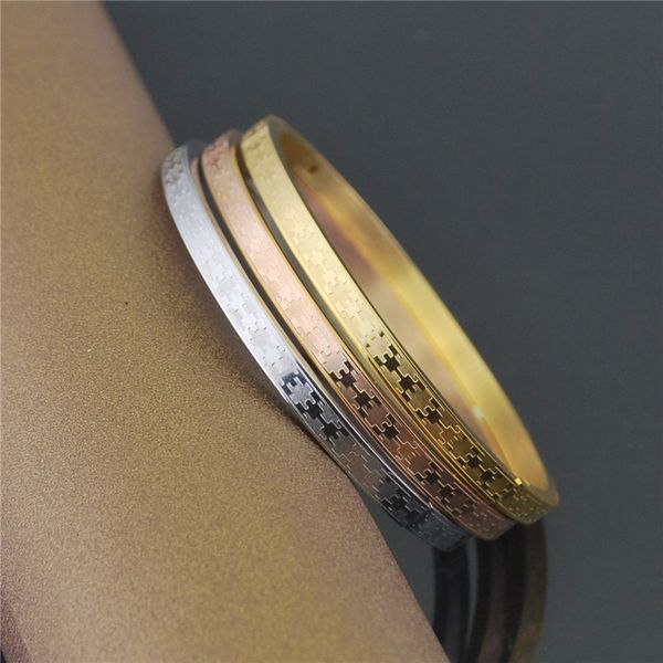 

bohemia vintage 4.3mm geometric bracelet for women china ethnic stainless steel bracelet arm band jewelry party gift wholesale, Black