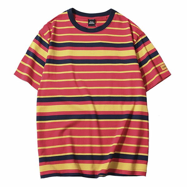 

januarysnow retro vintage striped t shirt streetwear harajuku t-shirt men 2019 summer hip hop tshirt fashion casual tees short sleeve, White;black