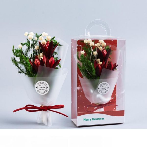 

мини подарочная коробка цветок искусственный кристалл трава для день святого валентина подарок свадебные украшения diy сухие цветы фотографи