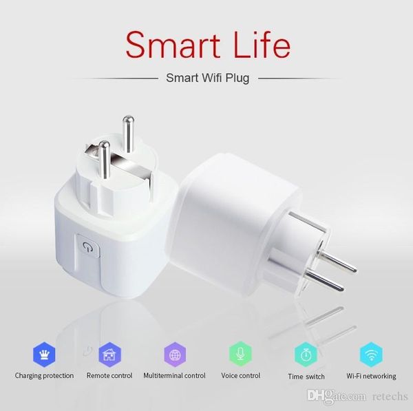 Smart plug, 16A EU, wifi, smart con monitor di alimentazione, presa smart wireless wifi con controllo vocale domestico Google Alexa