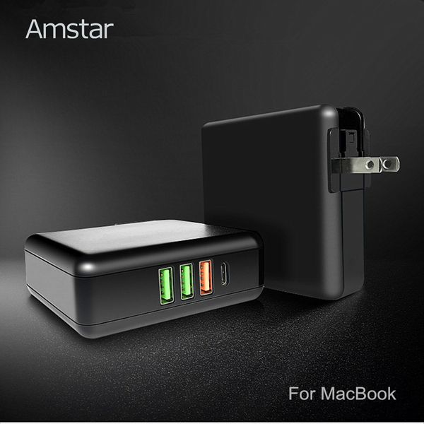 

amstar 61w usb c pd power adapter for macbook pro air huawei hp lapquick charge 3.0 usb charger for iphone 11 xs samsung 10