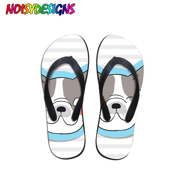 

noisydesigns женщина тапочки летней собаки printing бич вьетнамка трусы повседневной главная тапочки женщина chaussons femme, Black