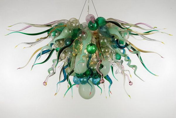 

горячие продажи цветные стеклянные люстры chihuly стиль освещения заподлицо светильник классический ручной выдувное стекло люстра