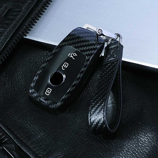 

smart 2/3 buttons carbon fiber abs keyfob car key case cover for benz amg w205 e320l c200 c180 c260 c300 housekeeper