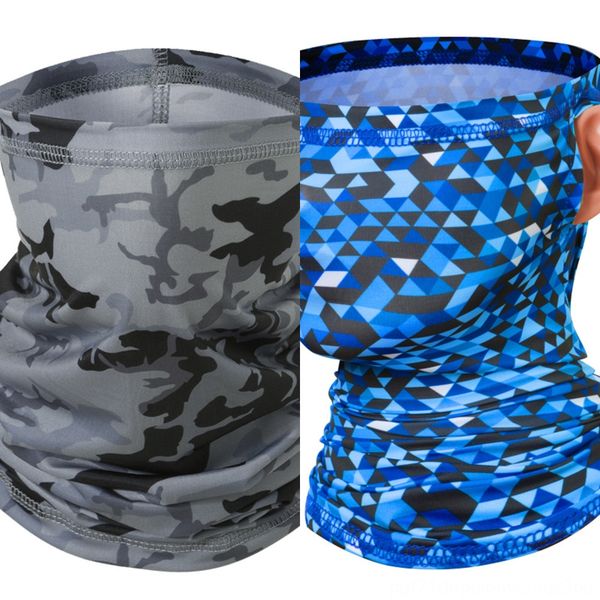 

yms0s scarf ice silk sunscreen face new summer outdoor riding triangle scarf breathable sunscreen hood neck riding mask, Black