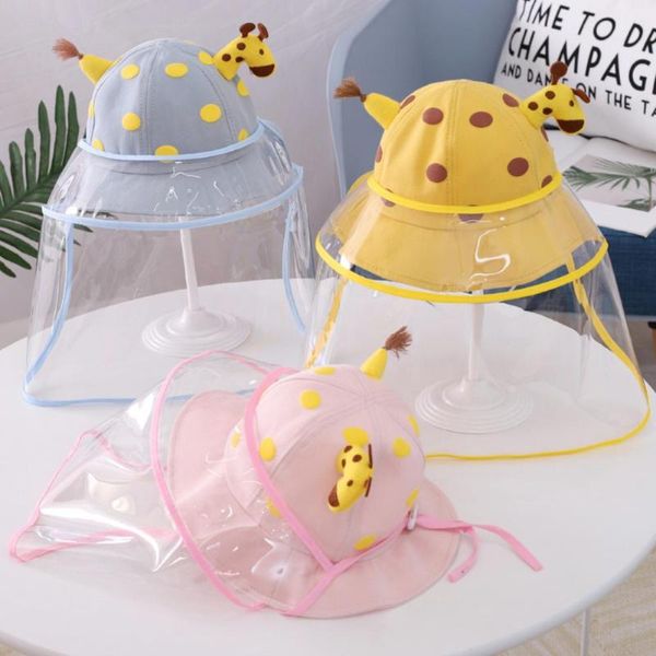 

baby giraffe anti droplets sun protection protective hat removable cover bucket hats provide full facial protection, Yellow