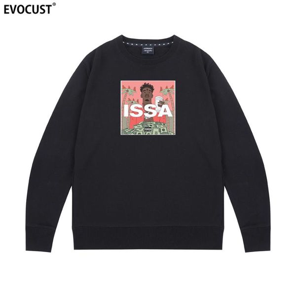 

21 исса hip hop shakur 2pac rap фуфайки hoodies мужчин, женщин унисекс гребенная хлопок, Black