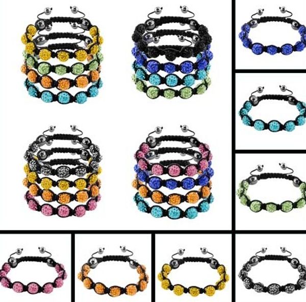 

can choose color micro pave cz disco ball beads mix multicolor bracelet fashion gift for women crystal hrt4s, Black