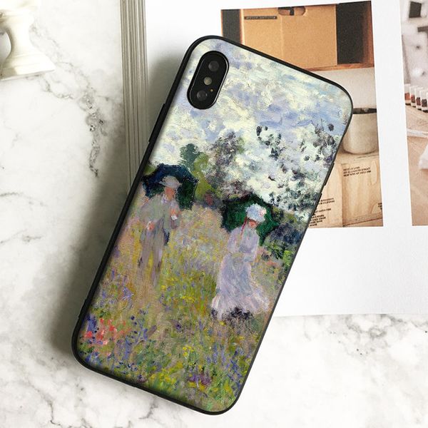 

coque luxury take a walk painting phone case for iphone 11 pro xs max xr 8 7 6s plus 5 se case soft black tpu silicone cover.