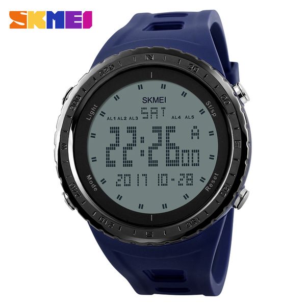 

skmei sports watch men countdown chrono double time el light digital wristwatches 50m waterproof watches 1246 relogio masculino, Slivery;brown