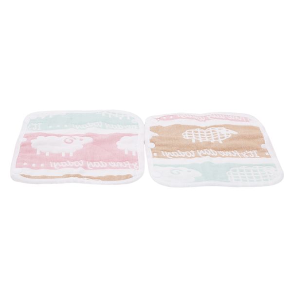 

2pcs/set baby bibs cartoon print infant bibs toddler burp cloth outdoor carrier cotton towel burp cloth saliva
