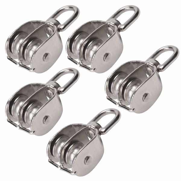 

304 stainless steel m20 durable swivel double sheave wire rope pulley block chain traction wheel 1/5pcs