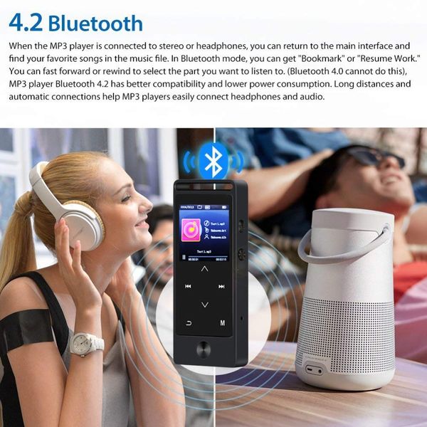 

mini original touch button hifi mp3 music player with bluetooth 4.0 benjie sound quality player support tf card fm