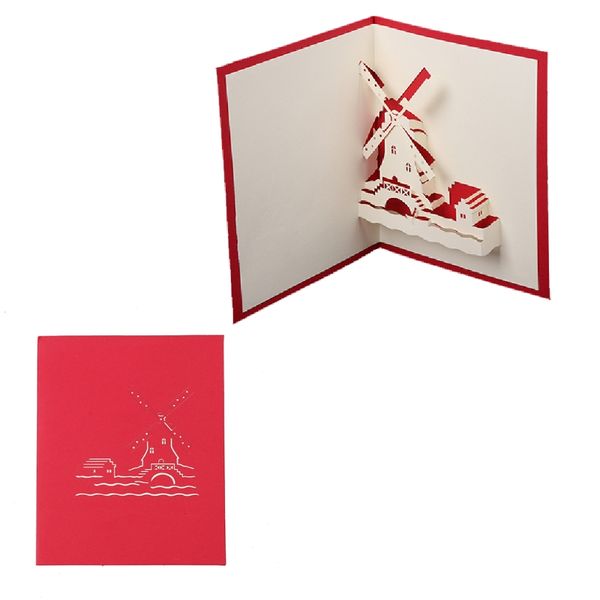 

handmade 3d up greeting cards romantic windmill anniversary valentine's day h7ea