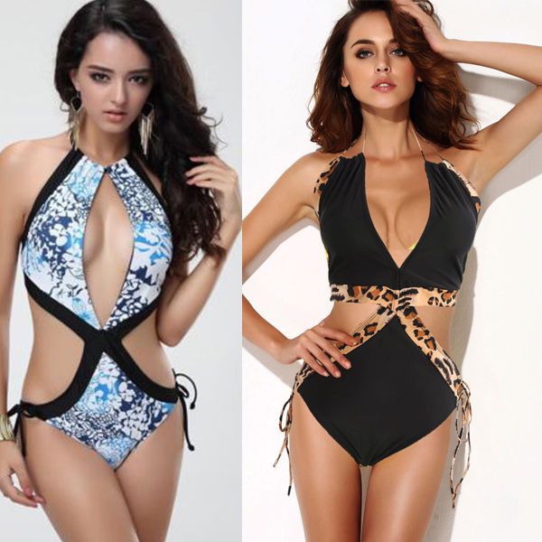 

women's one-piece suits swimwear belt bikini push up unpadded bra swimsuit bathing bather women beachwear beach outwear
