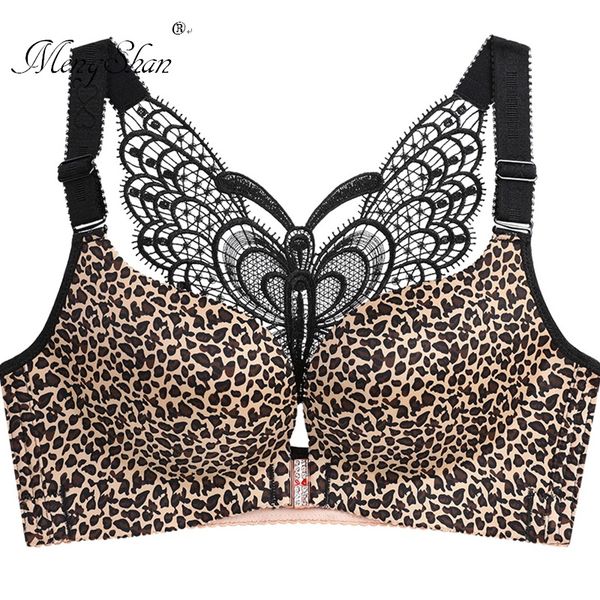 

mengshan butterfly bra agglomeration adjustment type lingerie front button underwear butterfly beauty back plus size bra, Red;black