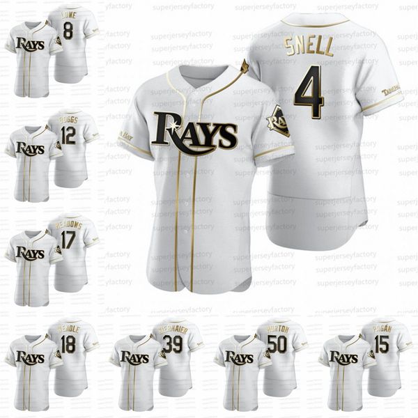 

4 blake snel 2020 golden edition baseball jerseys wade boggs austin meadows joey wendle emilio pagankevin kiermaier charlie morton, Black
