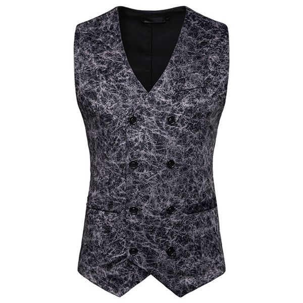 

leopard mens suit vests sleeveless casual mens outerwear with button male clothing, Black;white
