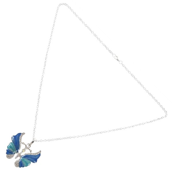 

топ-рождество новая мода ретро бабочки кристалл rhinestone кулон ожерелье голубой собаки ошейники поводки