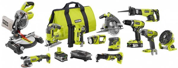 

Ryobi 18 volt one lithium ion cordle 12 tool combo kit with 1 4 0 ah 1