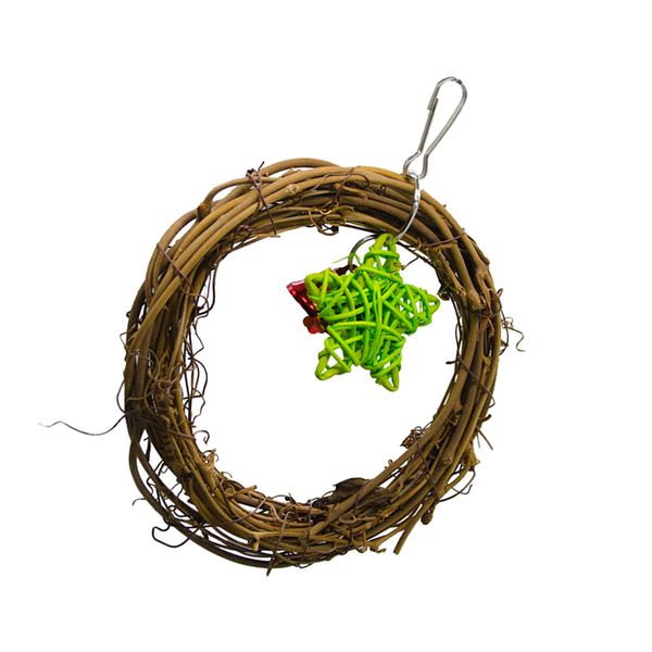 

2 pcs hanging chew toy parrot chewing toy bell treats and chews cage toy