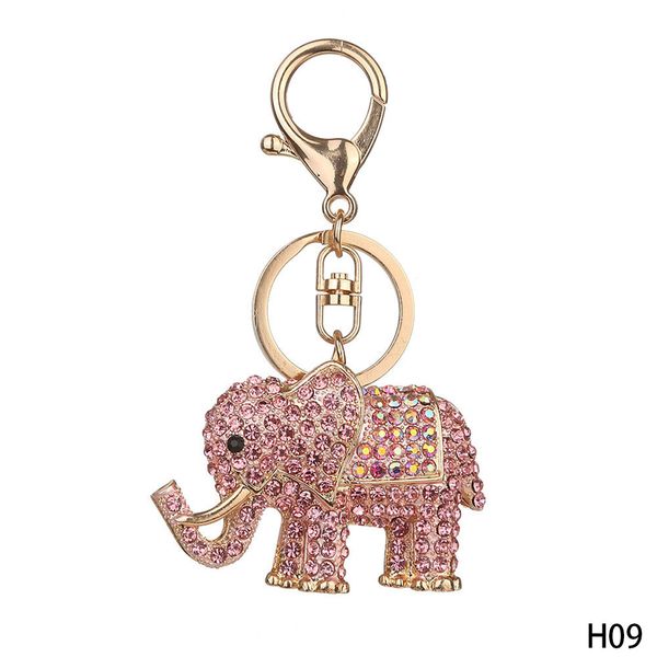 

cute puppy dachshund elephant keychain rhinestone keychain key holder for lady girls bag pendant lovely animal keyring, Silver