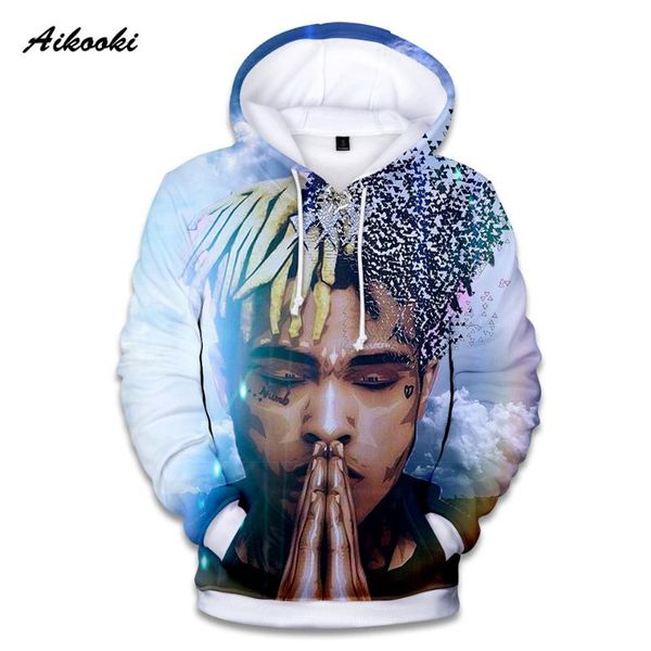

new aikooki 3d xxxtentacion hoodies sweatshirts men/women hoodies rapper singer boy/girl polluver xxxtentacion autumn winter, Black
