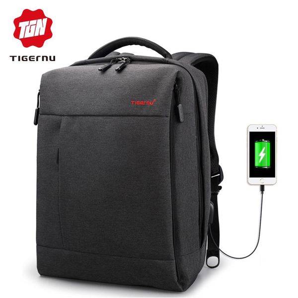 

tigernu brand usb charge male backpack anti theft mochila 1415"lapbusiness backpack bag men women school bag