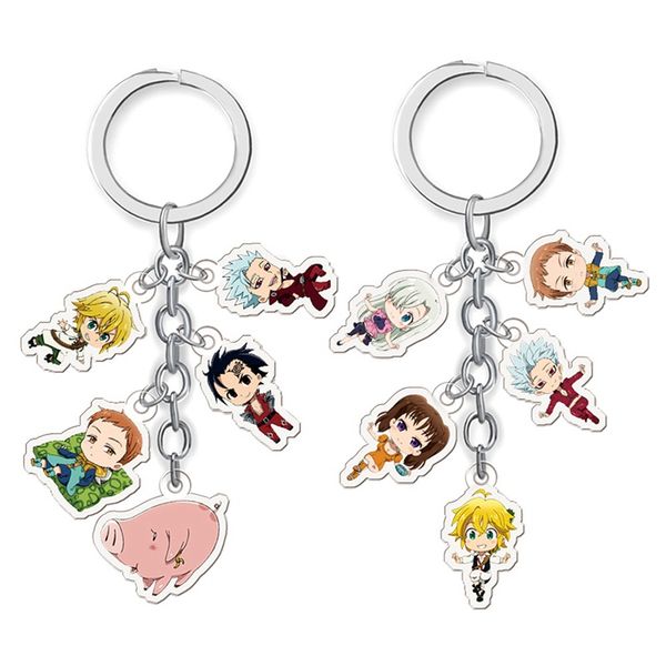 

the seven deadly sins anime acrylic keychain pendant, Silver
