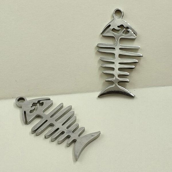 

stainless steel fashion small fish bones pendant silver/ gold charms pendants accessories for good friend gift, Blue;slivery