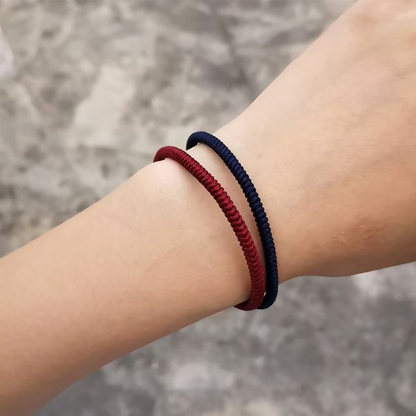 

rinhoo 18-26cm tibetan handmade buddhist lucky bracelets & bangles for women men red blue braided rope knots gift bracelet, Golden;silver