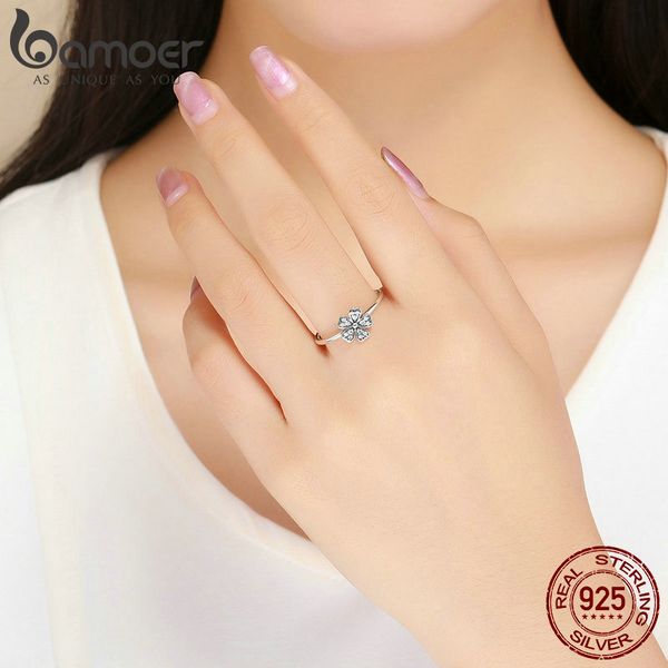

bamoer горячие продажи 100% 925 перстни sterling silver wedding daisy flower для женщин стерлинг серебряные ювелирные изделия подарка s925 s