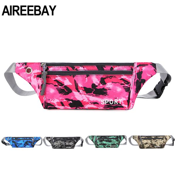 

aireebay мужчины талии bum bag женщины fanny pack пояс деньги для бега бег велоспорт телефоны спорт бег водонепроницаемая сумка талии