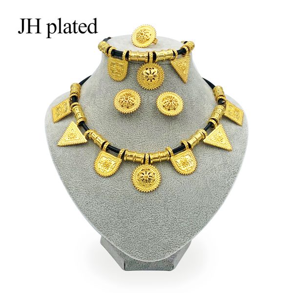 

jhplated 2019 эфиопских ювелирных цвет золота веревки наборы для африканских / эфиопии / эритрейских женщины свадебных комплектов ювелирных, Silver