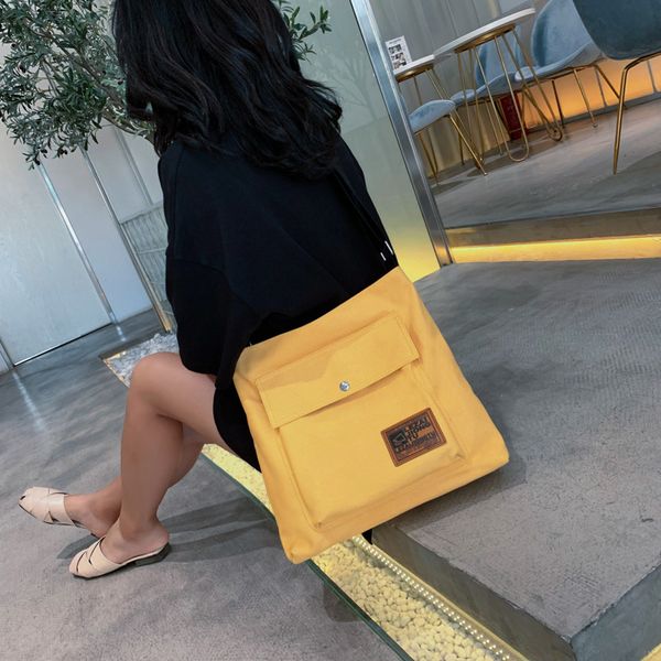 

popular big bag woman 2019 new chaohan version hundred lap oblique satchel bag large capacity girl fashion totte canvas