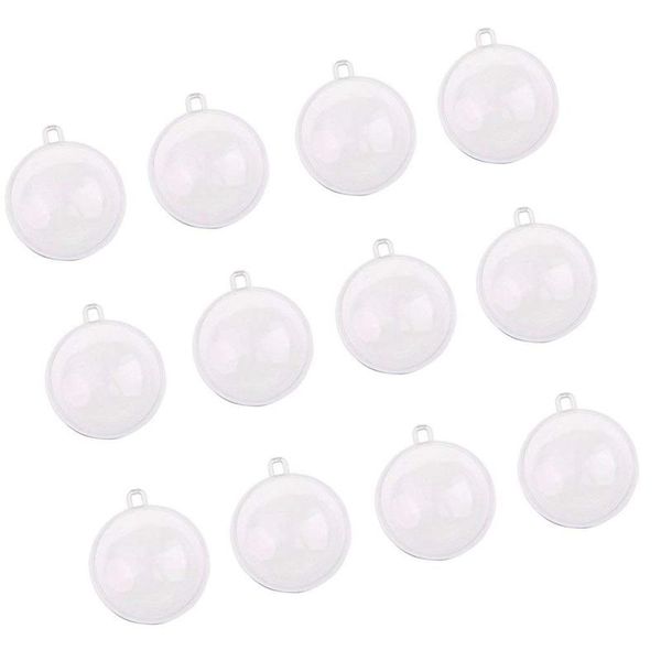 

12pcs bonbonniere ball transparent plastic candy box for anniversary wedding - diameter 7cm