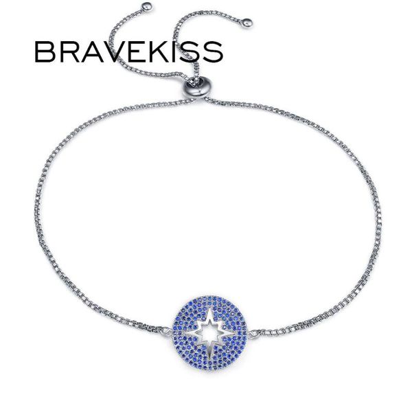 

bravekiss fashion round blue crystal box chain bracelets for women white gold color charm hollow pulseras para mujer aub0099b