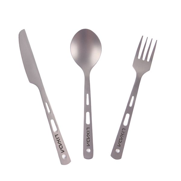

lixada titanium fork spoon knife flatware spoon outdoor tableware titanium hiking picnic cutlery set camping equipment