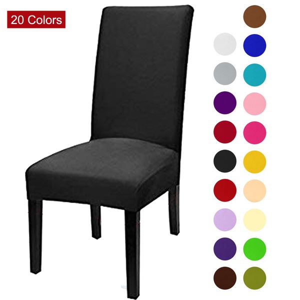 

solid color chair cover spandex stretch elastic slipcovers chair covers white for dining room kitchen wedding banquet l